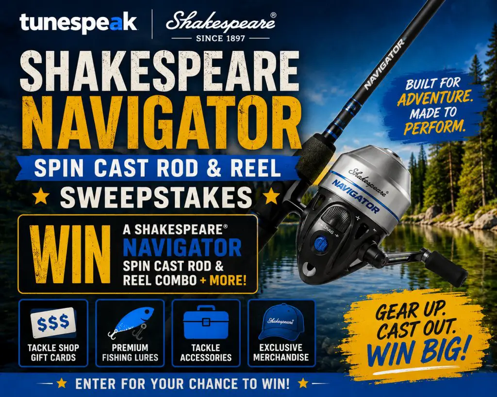 Tunespeak Shakespeare Navigator Spin Cast Rod & Reel Sweepstakes – Win A Shakespeare Navigator Spin Cast Rod & Reel Combo + More