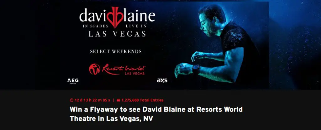 Tunespeak Win A Flyaway Sweepstakes - Win A Trip To Vegas To See David Blaine Live