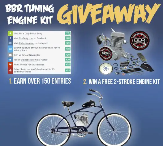 Tuning Silver Angle Fire Bicycle Engine Kit Giveaway