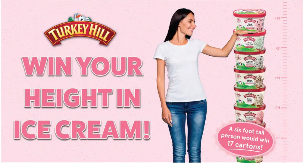 Turkey Hill Ice Cream Sweepstakes - Win Your Height In Ice Cream, 17 Cartons Up For Grabs (6 Winners)