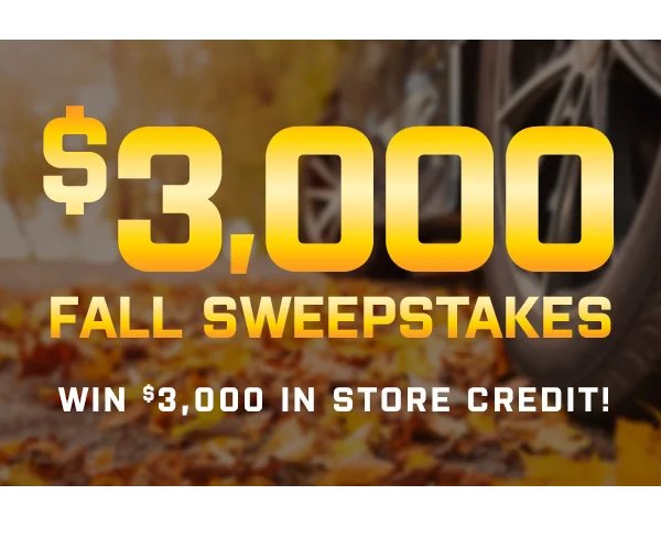 Turn 5 2023 Fall Sweepstakes - Win A $3,000 For Car Upgrades & Parts