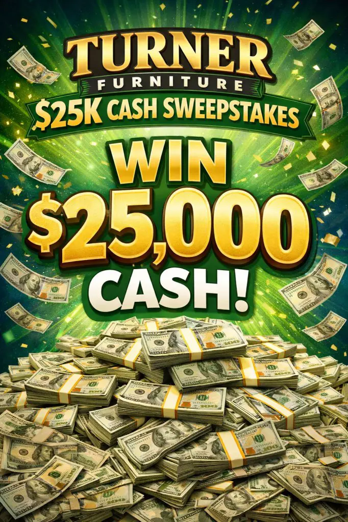 Turner Furniture $25K Cash Sweepstakes – Win $25,000 Cash