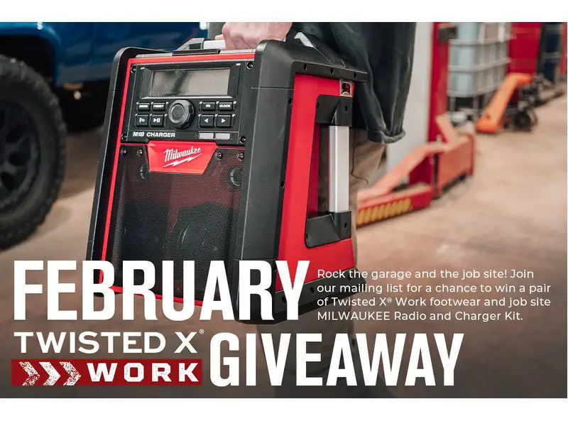 Twisted X Work Giveaway - Win A Milwaukee Radio/Charger Set & A Pair Of Work Shoes