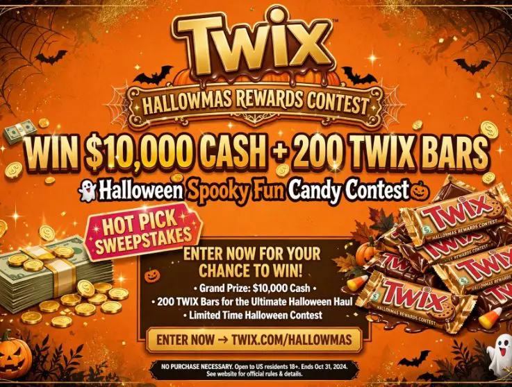 TWIX Hallowmas Rewards Contest: Win $10,000 Cash and 200 TWIX Bars