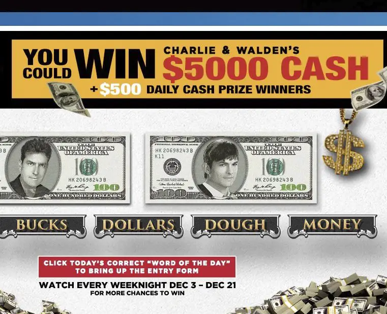 Two and a Half Men Win Charlie & Walden’s Money Sweepstakes