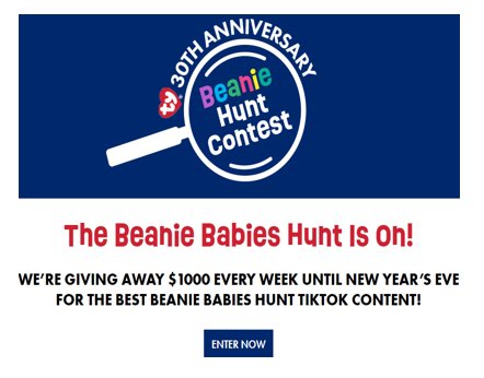Ty 30th Anniversary Beanie Hunt Contest - Win $1,000 Cash {30 Winners}