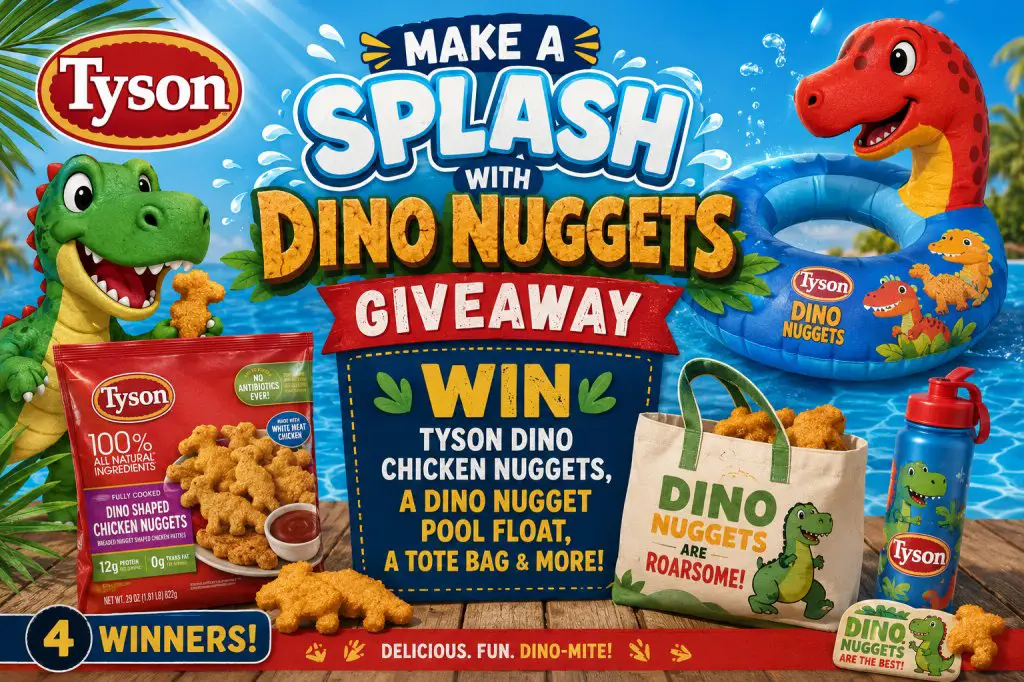 Tyson Make A Splash With Dino Nuggets Giveaway – Win Chicken Nuggets,  Pool Float, & More (4 Winners)