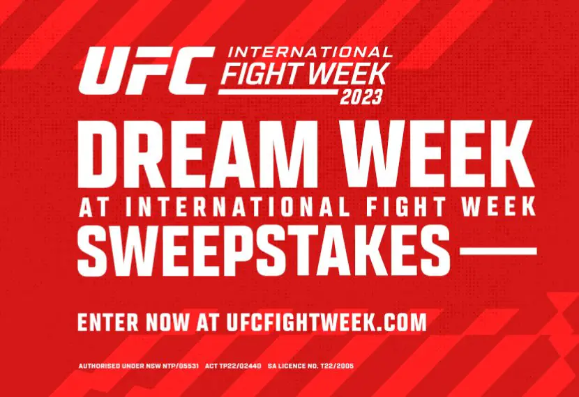UFC Dream Week at International Fight Week Sweepstakes - Win A VIP Trip To Las Vegas For The International Fight Week & More