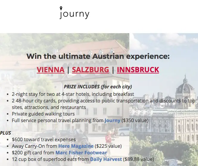 Ultimate Austrian Experience Sweepstakes