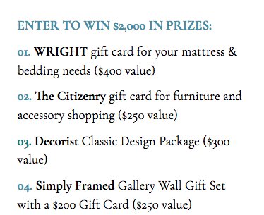 Ultimate Bedroom Oasis Sweepstakes