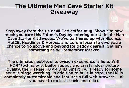 Ultimate Man Cave Starter Kit Sweepstakes