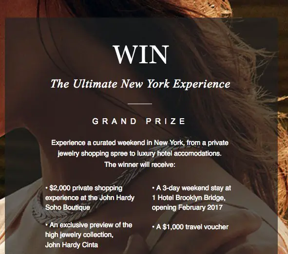 Ultimate New York Experience Sweepstakes