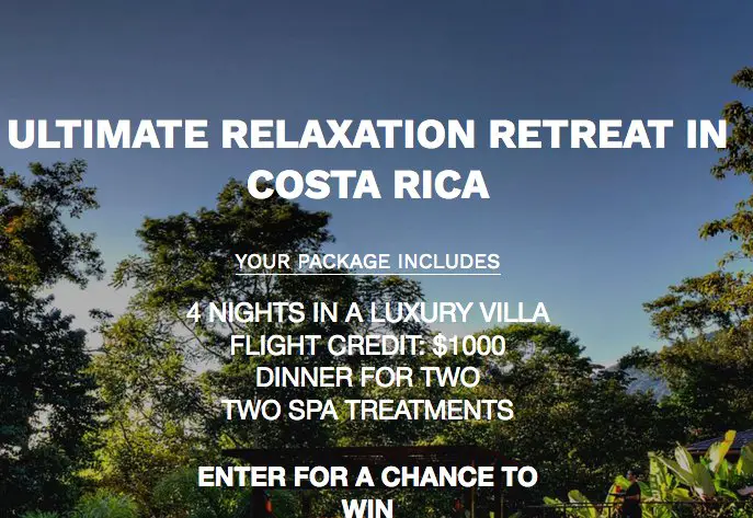 Ultimate Relaxation Retreat In Costa Rica Sweepstakes