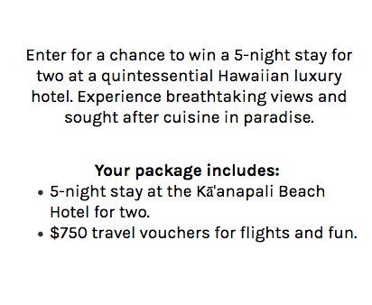 Ultimate Week in Maui Sweepstakes