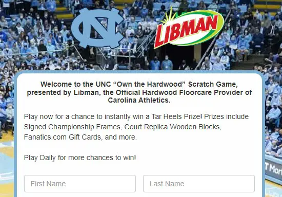 UNC Libman Own the Hardwood Scratch Game – Win Gift Cards, Desk Trophy & More (47 Winners)