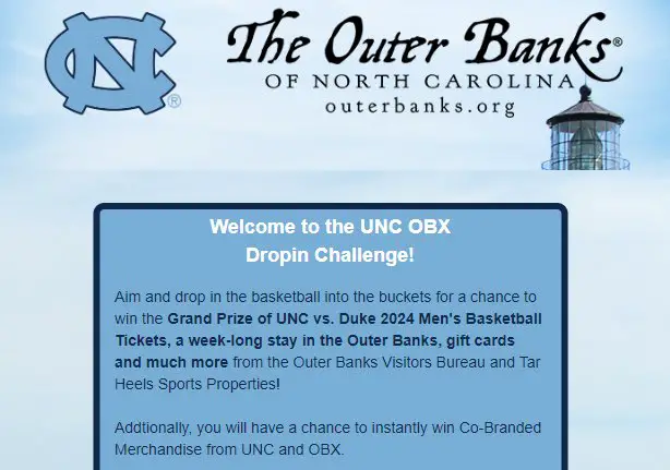 UNC OBX 2024 Drop-In Challenge Giveaway – Win A Getaway  For 4 People & More