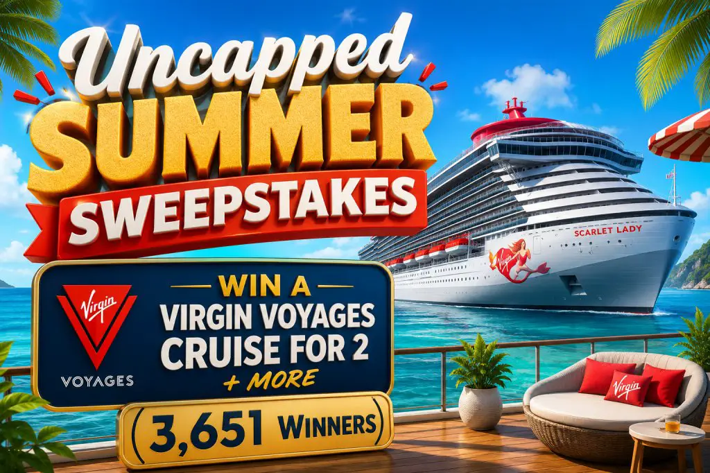 Uncapped Summer Sweepstakes - Win A Virgin Voyages Cruise For 2 + More (3,651 Winners)