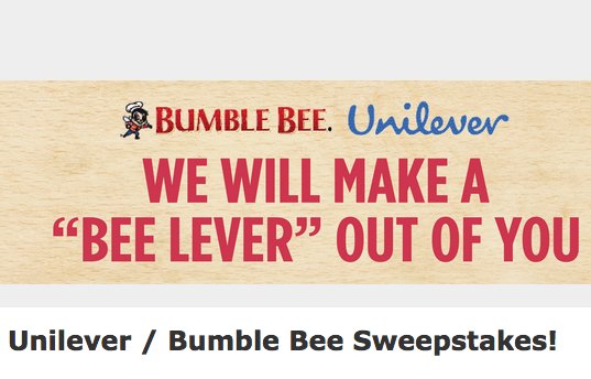 Unilever / Bumble Bee Gift Card Sweepstakes