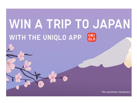 Uniqlo “Japan Trip App Summer” Sweepstakes - Win a trip for 2 to Japan