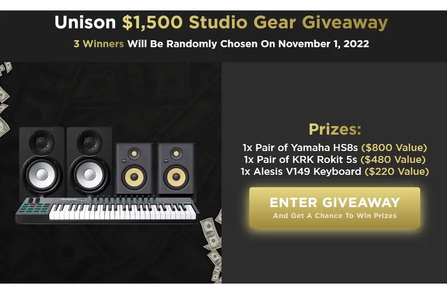 Unison $1,500 Studio Gear Giveaway - Win Speakers and a Keyboard