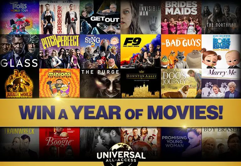 Universal Pictures A Year of Movies Sweepstakes - Win A Year Of Free Movies