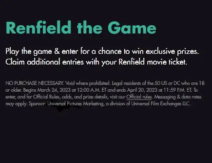 Universal Pictures Free Renfield Sweepstakes - Win A Dracula Themed Arcade Game, Movie Memorabilia & More