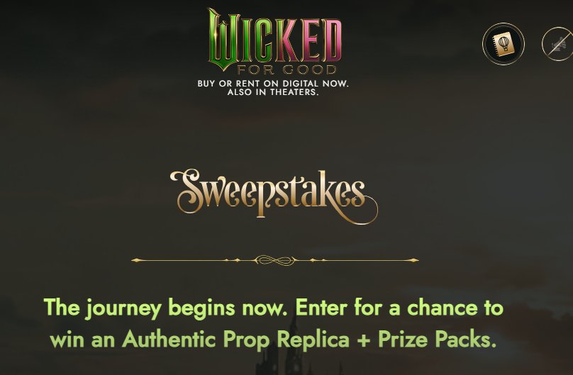 Universal Pictures Wicked For Good Sweepstakes - Wicked: For Good Merchs Up for Grabs