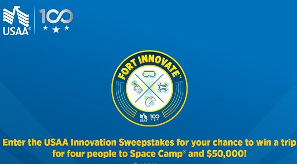 USAA Innovation Sweepstakes - Win A Trip For 4 To Space Camp + $50,000