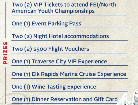 USEF Winter Sweepstakes - Win a Trip to Traverse City, Michigan