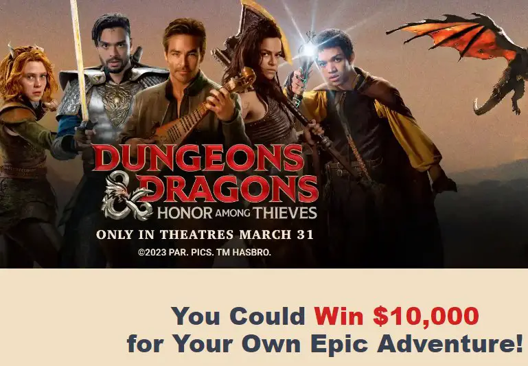 Valpak Dungeons & Dragons Movie Sweepstakes - Win $10,000 Cash