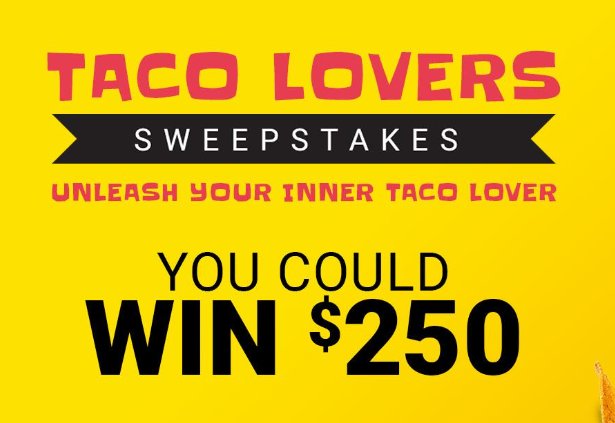 Valpak Taco Lovers Sweepstakes  - Win $250 Cash {2 Winners}