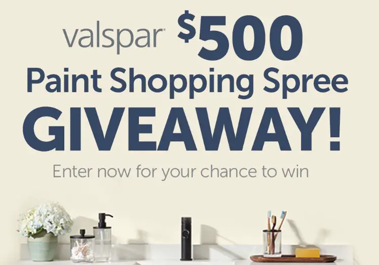 Valspar $500 Paint Shopping Spree Giveaway - Win 1 Of 5 $500 Gift Cards