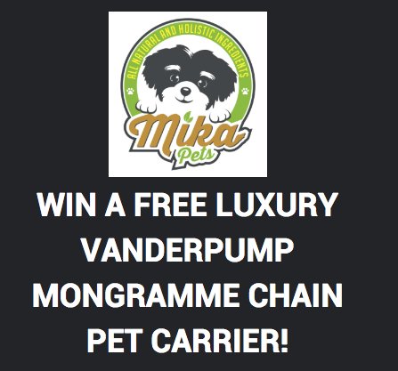 Vanderpump Monogram Chain Pet Carrier Giveaway