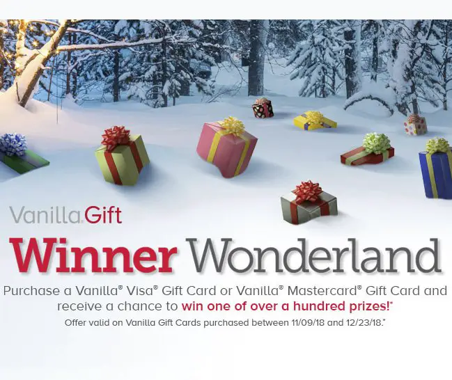 Vanilla Gift Winner Wonderland Sweepstakes