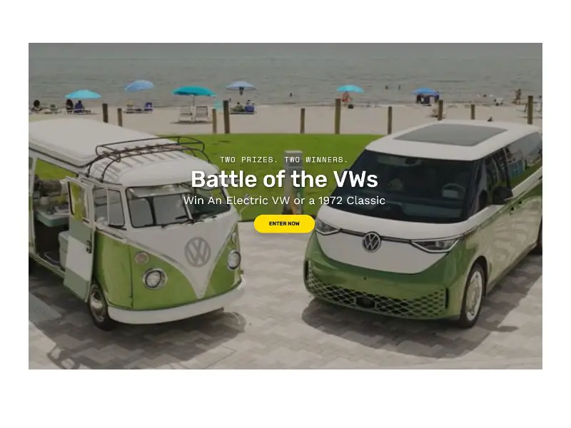 VanLife US Battle Of The VWs: Electric VW Vs 1972 Classic Sweepstakes - Win A Volkswagen Van