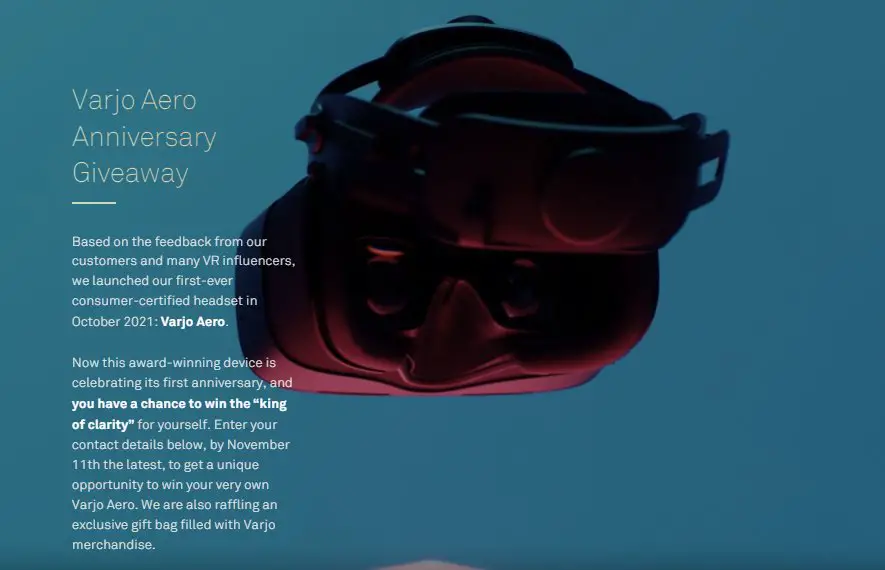 Varjo Aero Anniversary Giveaway - Win A $2,000 VR Headset