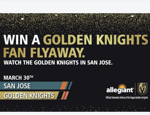Vegas Golden Knights Fan Flyaway Sweepstakes