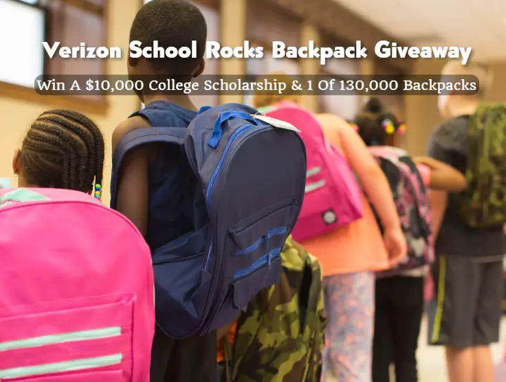 Verizon School Rocks Backpack Giveaway - Win A $10,000 College Scholarship & 1 Of 130,000 Backpacks + School Supplies