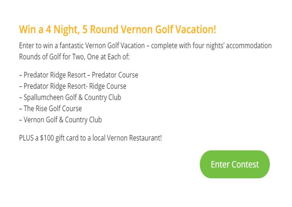 Vernon Golf Vacation Giveaway - Win A Four-Night Vernon Golf Vacation