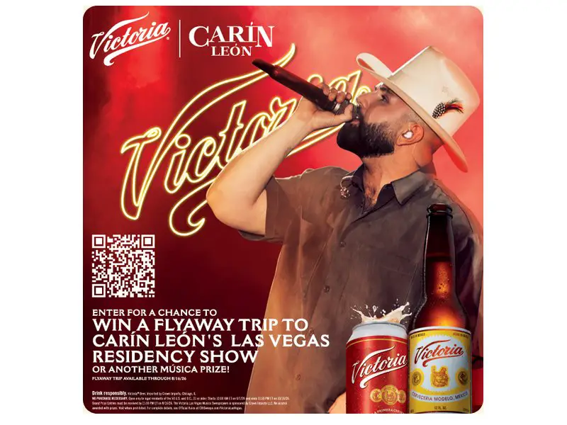Victoria Las Vegas Musica Sweepstakes - Win A Trip For Two To Watch Carin León Live