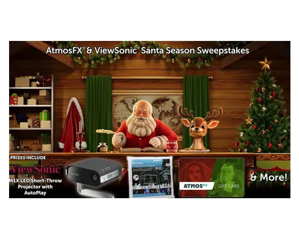 ViewSonic & AtmosFX Santa Season Sweepstakes - Win a Projector, Digital Christmas Decorations & More
