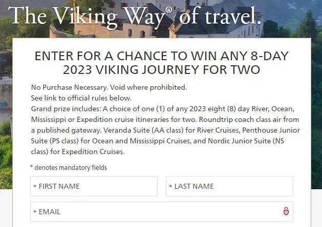 Viking Cruises Europe & North America Sweepstakes - Win A $22,000 Cruise For 2
