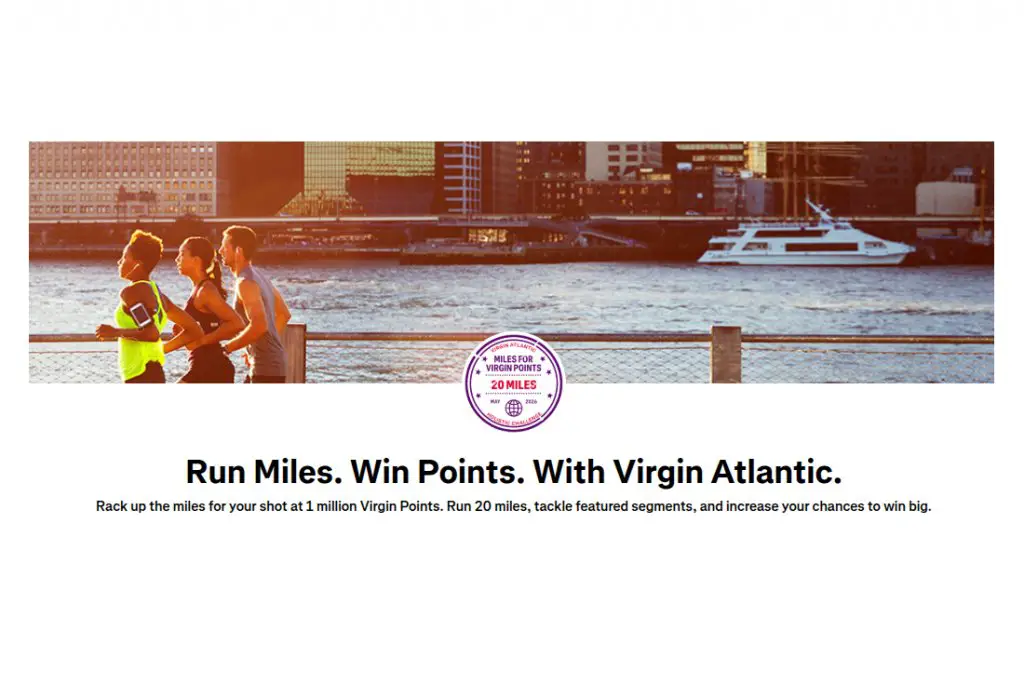 Virgin Atlantic Run Miles. Win Points. With Virgin Atlantic Sweepstakes - Win 1 Million Virgin Points (2 Winners)
