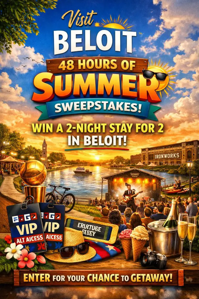 Visit Beloit’s 48 Hours Of Summer Sweepstakes – Win A 2-Night Stay For 2 In Beloit