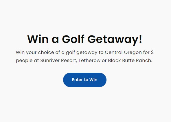 Visit Central Oregon Golf Sweepstakes - Win A Golf Getaway
