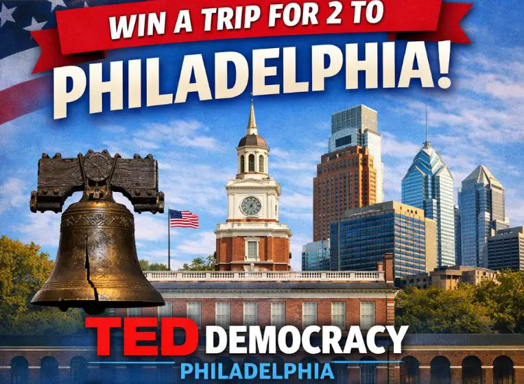 Visit Philadelphia Dear Democracy Sweepstakes - Win a trip for 2 to Philadelphia.