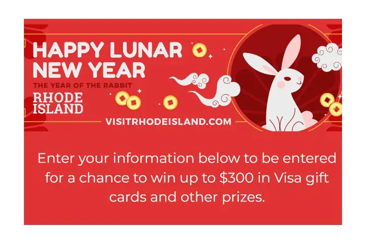 Visit Rhode Island Rhode Island/Lucky Red Envelope - Win $300 Gift Card + Swag Bag (3 Winners)