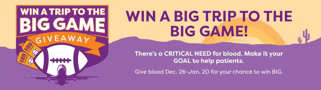 Vitalant Big Trip To The Big Game Giveaway - Win A $27,380 Trip Package To The Super Bowl
