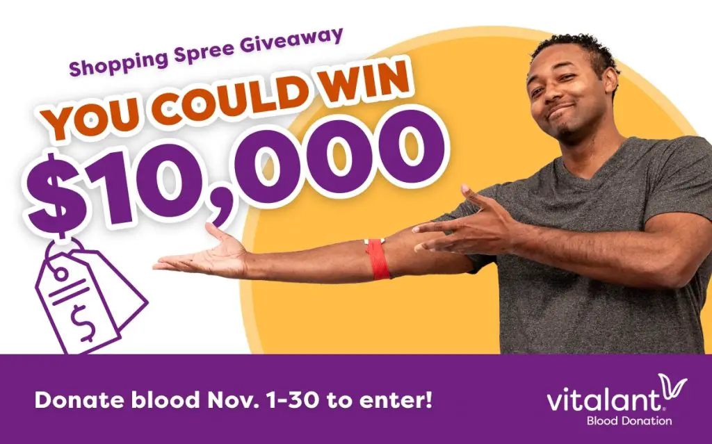 Vitalant November Shopping Spree Giveaway — Win $10,000 Gift Card (2 Winners)