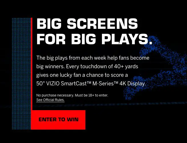 VIZIO Big Screens for Big Plays Sweepstakes